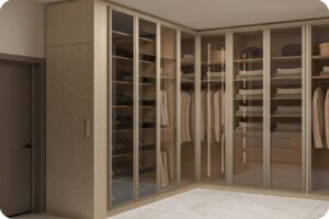 تفصيل دولاب أو خزانة ملابس خشبية: دليل الخزائن في السعودية 5 خزائن ملابس تفصيل مفصلي مع باب زجاج لمحبي الكلاسيك