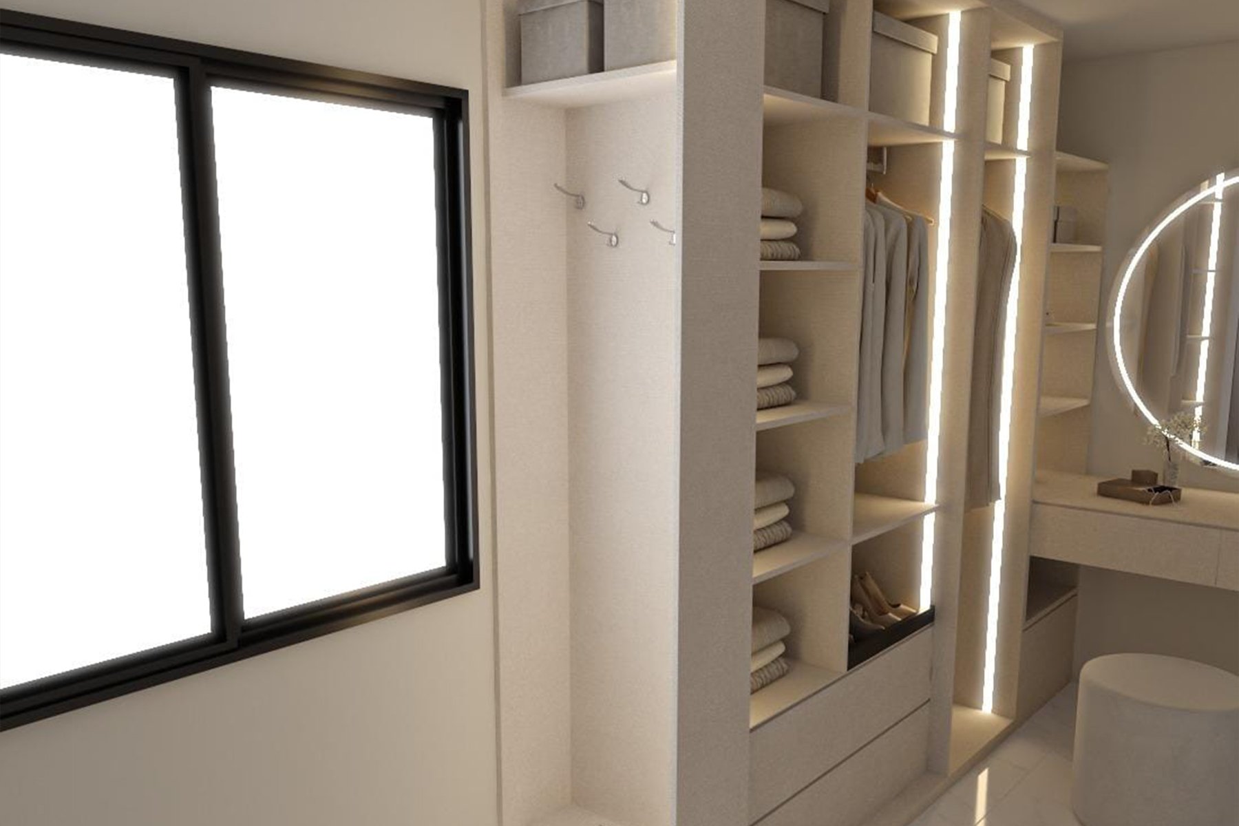 تفصيل غرف ملابس حسب الطلب في الرياض