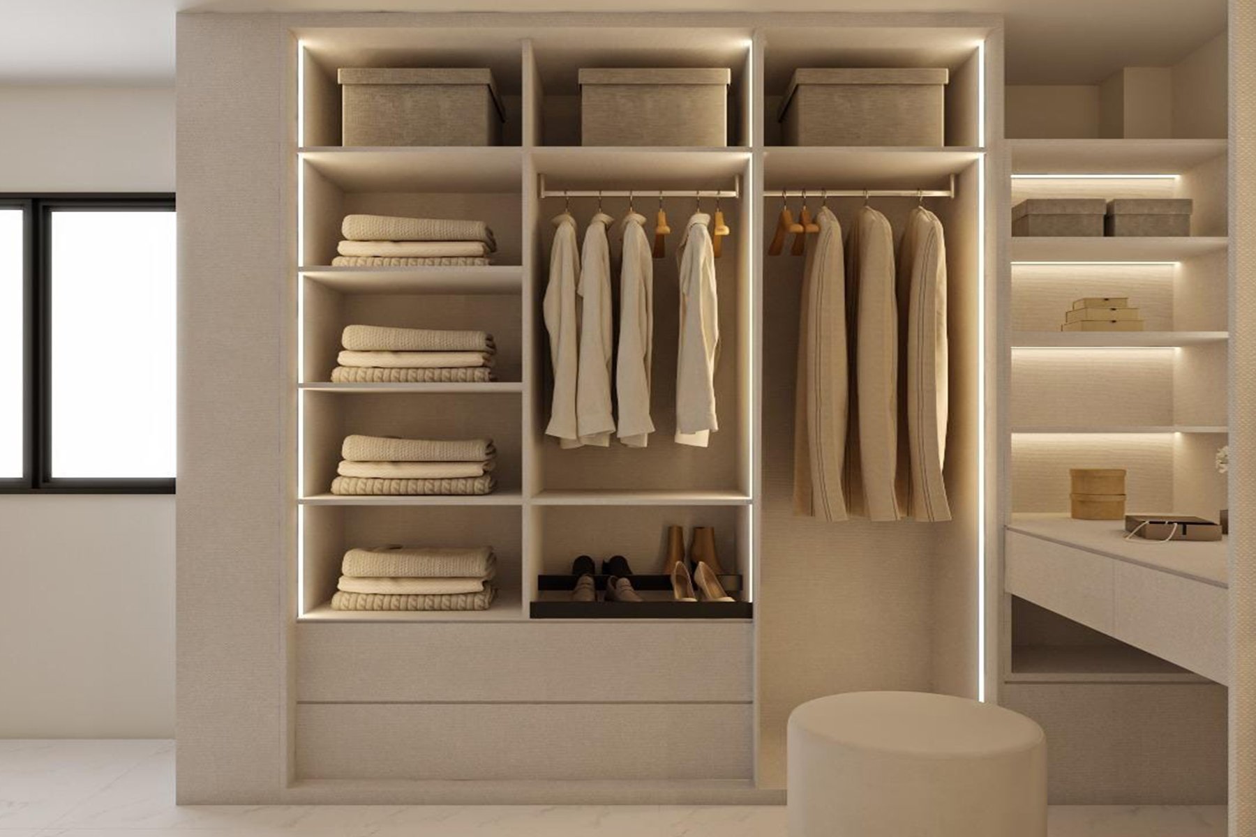 تفصيل غرف ملابس حسب الطلب في الرياض