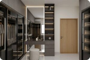 تسريحة غرفة نوم: الدليل العملي للسيدات لاختيار أجمل تصميم بأعلى قيمة في الرياض 5 أكثر الحلول كفاءةً في غرف الملابس الواسعة