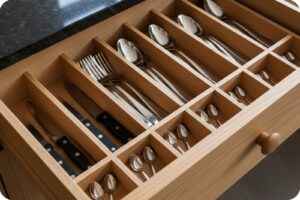 تصميم مطبخ في الرياض: الدليل العملي لاختيار تصاميم مطابخ حديثة تدوم 3 تصميم مطبخ مع أدراج مصممة بذكاء