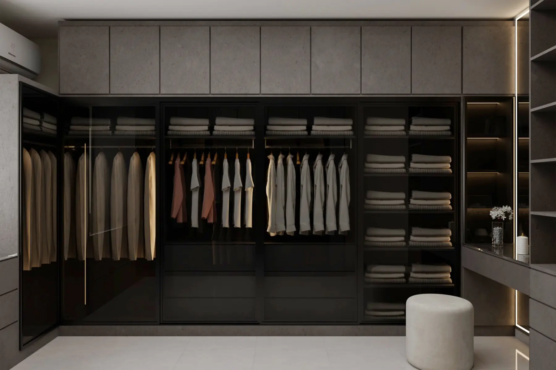 أكثر الحلول كفاءةً في غرف الملابس الواسعة