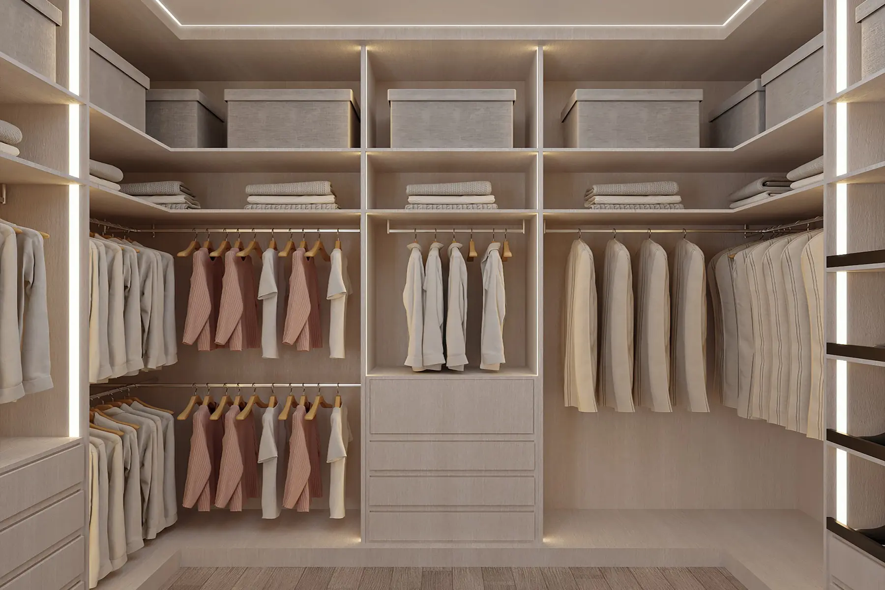 أكثر الحلول كفاءةً في غرف الملابس الواسعة