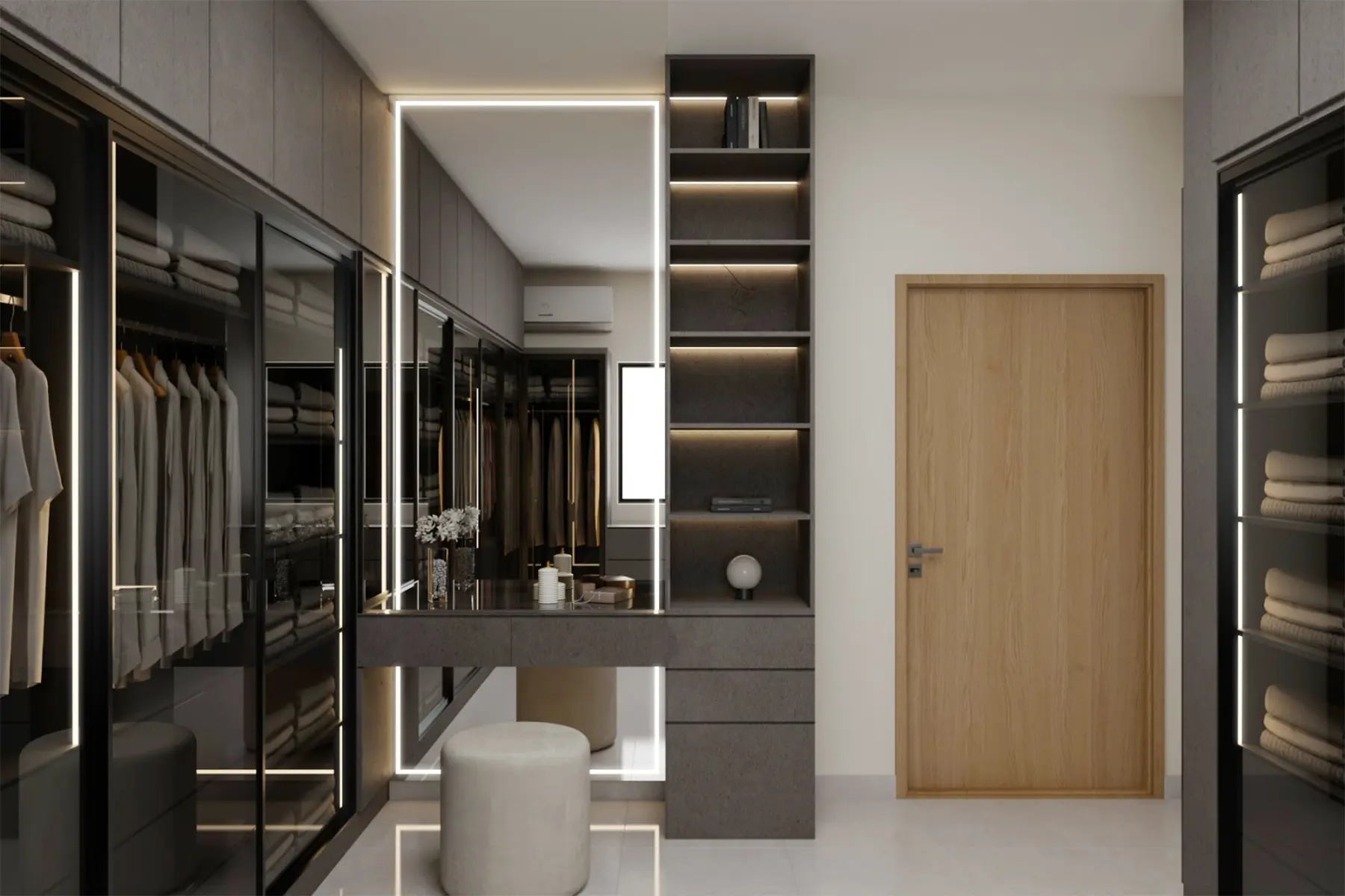 أكثر الحلول كفاءةً في غرف الملابس الواسعة