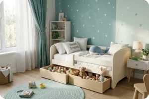 تصميم غرفة الطفل: 10 نصائح لغرفة مريحة مع أفضل سراير اطفال 9 وحدات التخزين من أهم الأشياء في غرفة الطفل