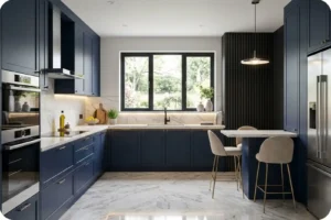 تصميم مطبخ مغلق مع تنظيم احترافي