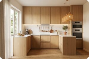 تصميم مطبخ مثالي مع ألوان فاتحة تناسب المساحات الصغيرة